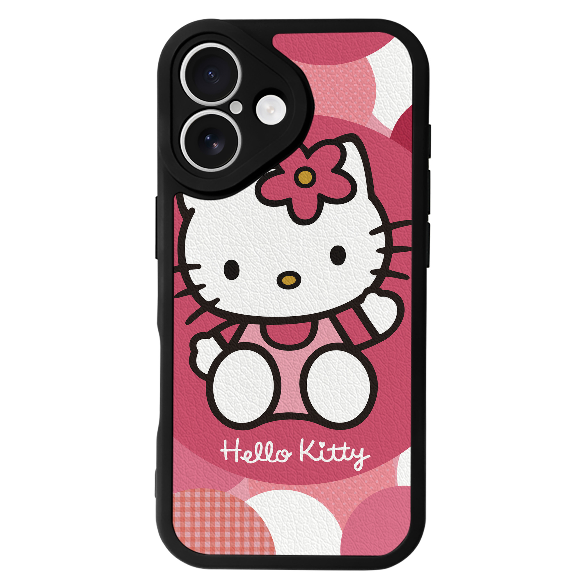 （画像用） Hello Kitty ハローキティ 【iPhone 16シリーズ対応】シリコンスマホケース（レザー調） 材質：シリコン